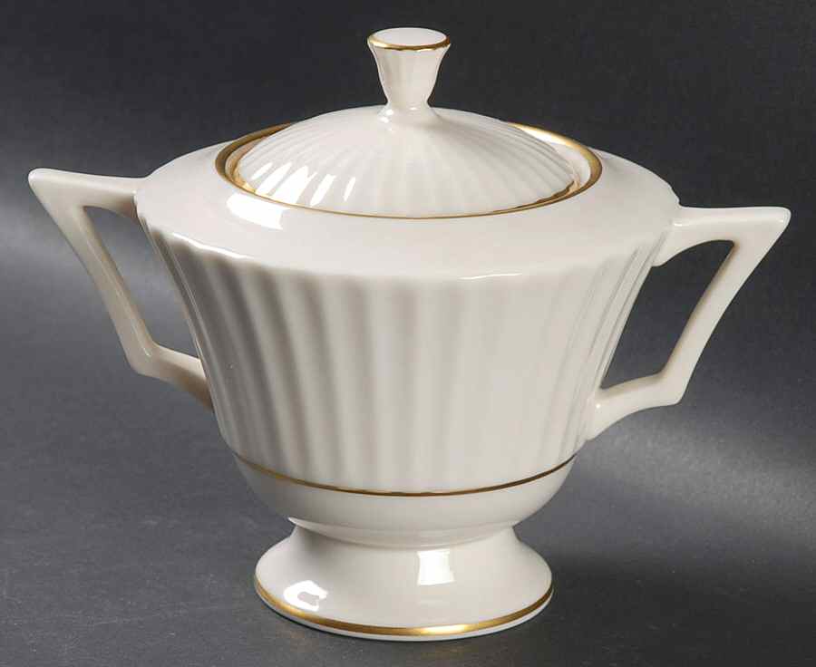Colonnade Gold Sugar Bowl & Lid by Lenox-1