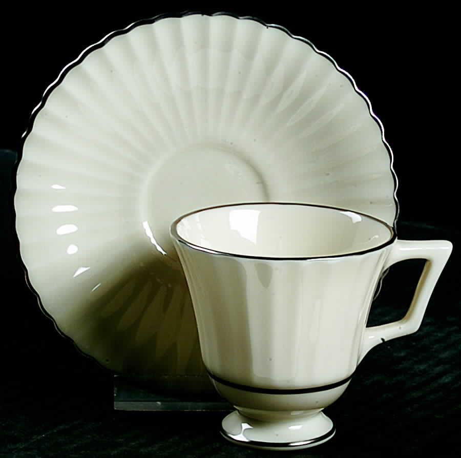 Colonnade Platinum Footed Demitasse Cup & Saucer Set by Lenox-1