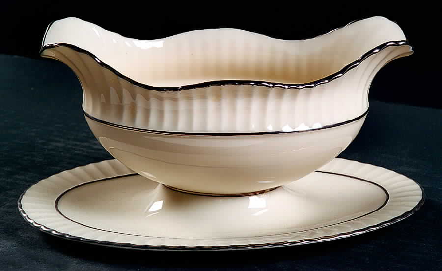 Colonnade Platinum Gravy Boat with Attached Underplate by Lenox-1