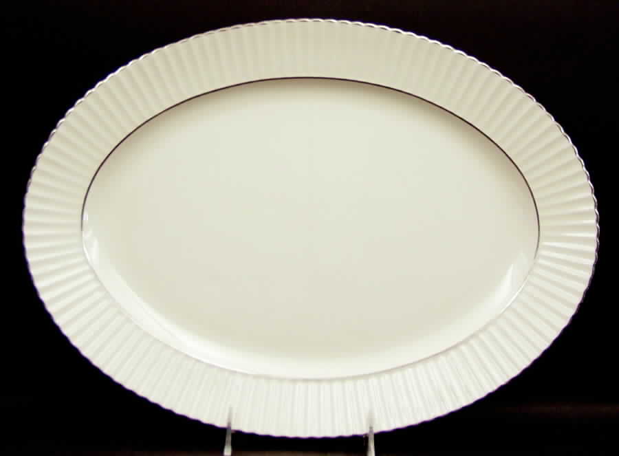 Colonnade Platinum 15" Oval Serving Platter by Lenox-1