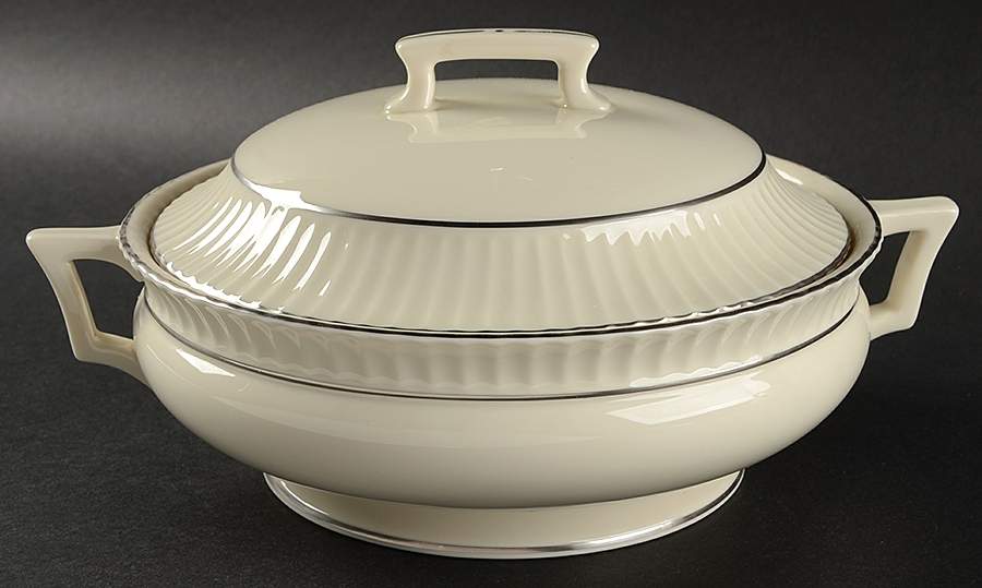 Colonnade Platinum Round Covered Vegetable by Lenox-1