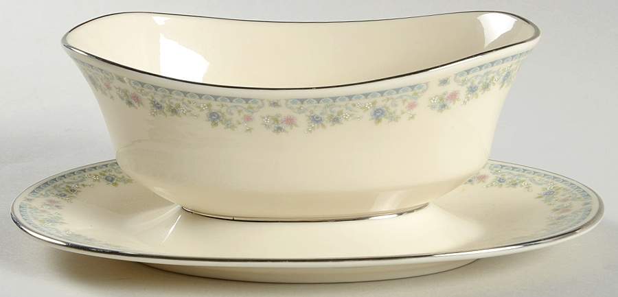 Columbine Gravy Boat with Attached Underplate by Lenox-1