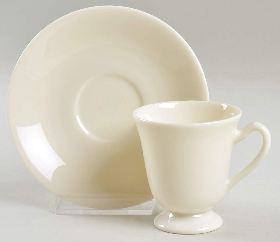 Colonial White Footed Demitasse Cup & Saucer Set by Lenox-1