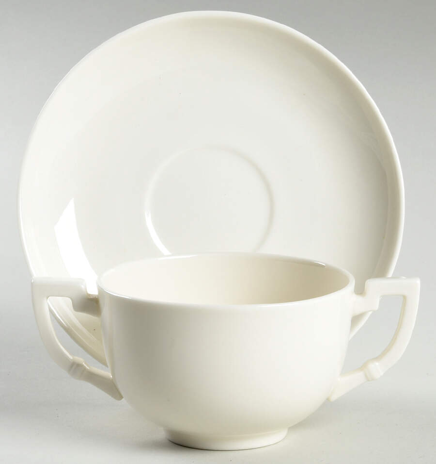 Colonial White Bouillon Cup & Saucer by Lenox-1