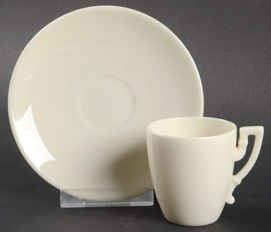 Colonial White Flat Demitasse Cup & Saucer Set by Lenox-1