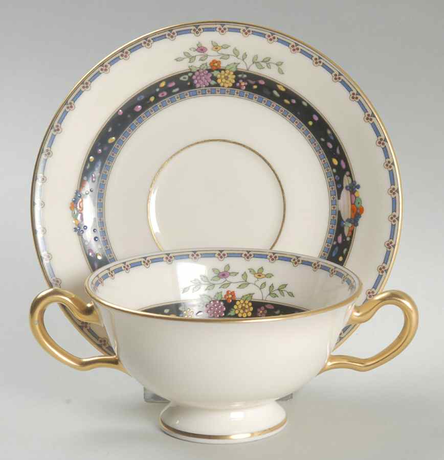 Coronado Footed Bouillon Cup & Saucer by Lenox-1
