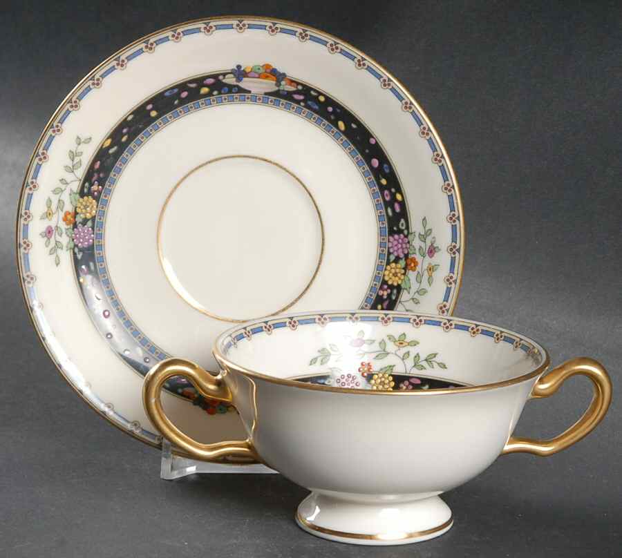 Coronado Footed Bouillon Cup & Saucer by Lenox-1