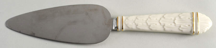 Cottage (Giftware, Gold Trim) Pie & Cake Server with Stainless Blade by Lenox-1
