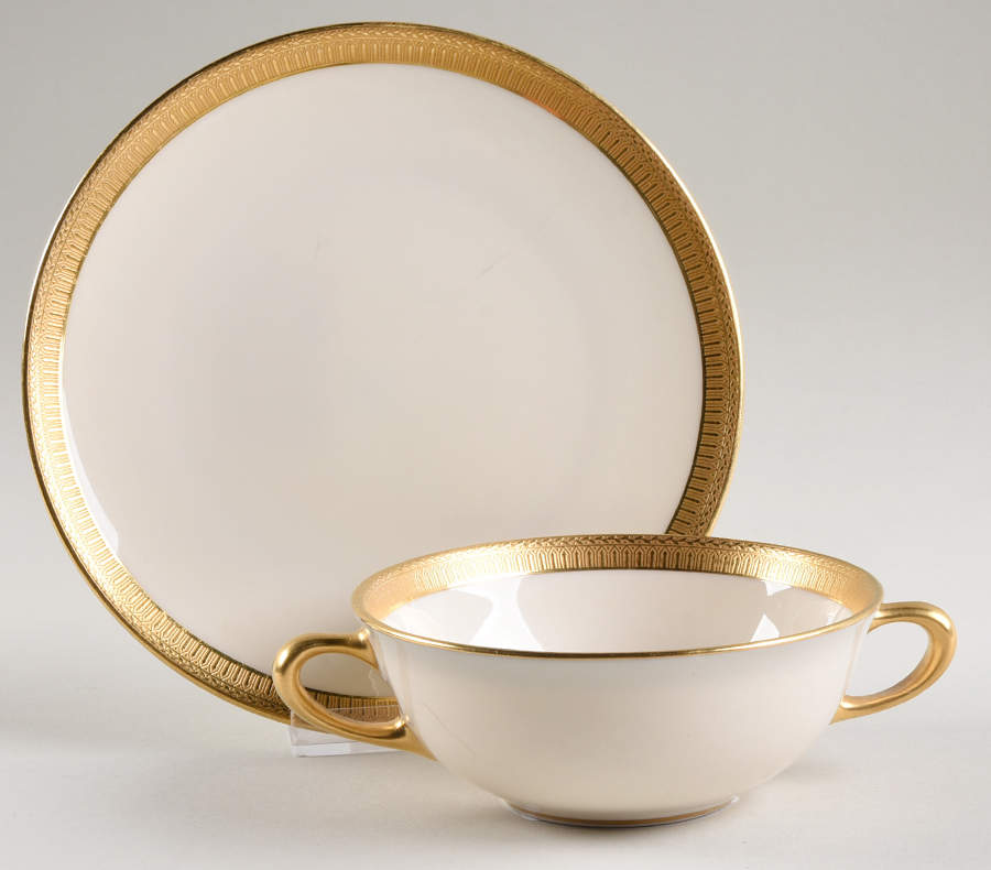 Countess Flat Cream Soup Bowl & Saucer Set by Lenox-1