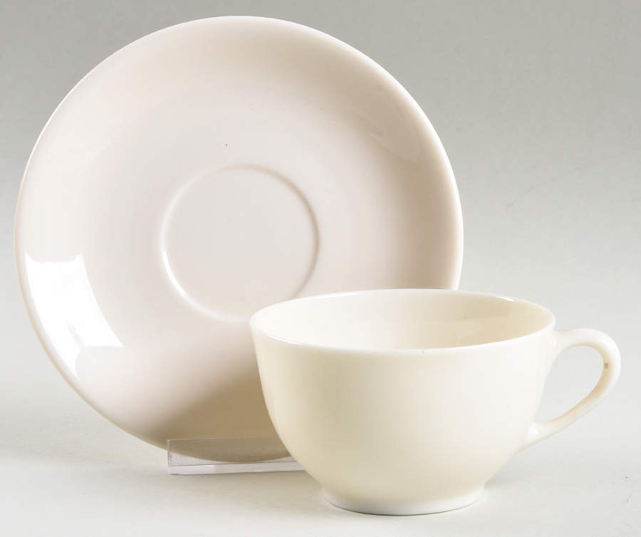 Coupe Off White Flat Cup & Saucer Set by Lenox-1
