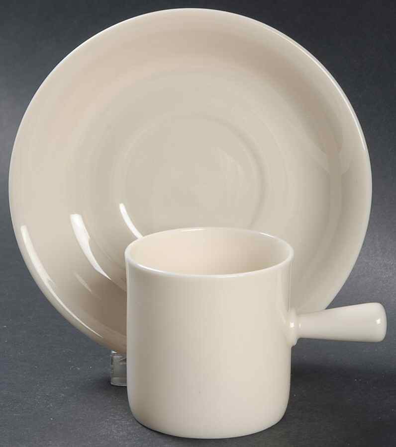 Coupe Off White Stick Handle Demitasse Cup & Saucer Set by Lenox-1