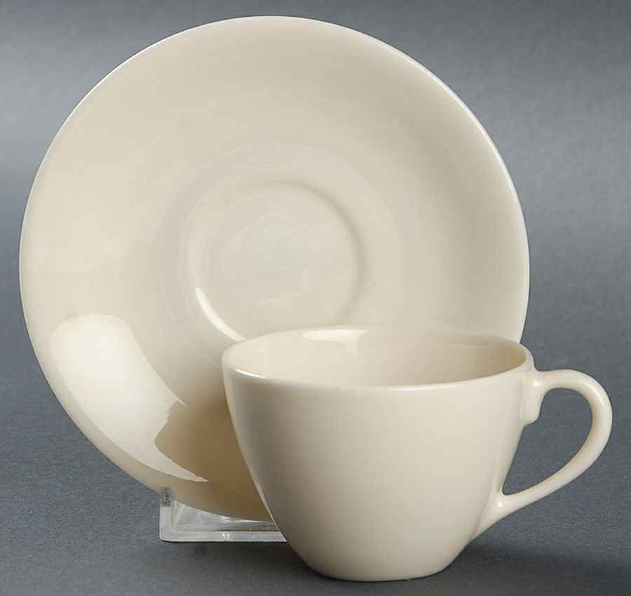 Coupe Off White Flat Demitasse Cup & Saucer Set by Lenox-1