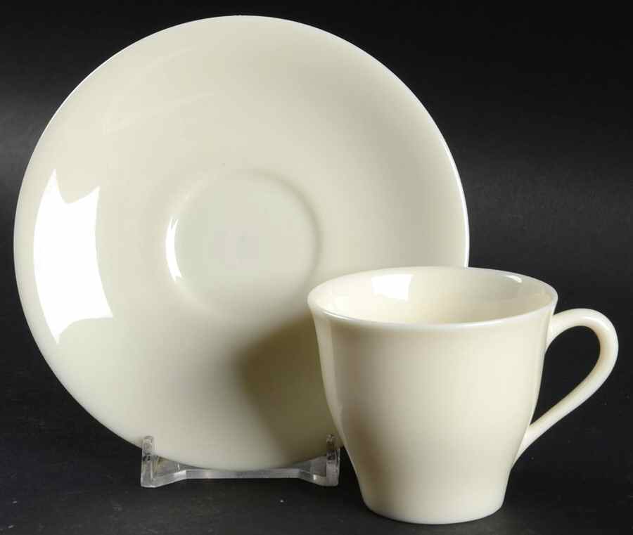 Coupe Off White Flat Demitasse Cup & Saucer Set by Lenox-1