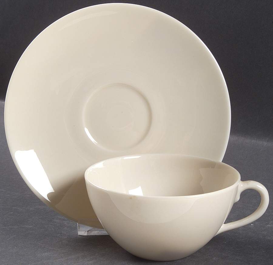 Coupe Off White Flat Cup & Saucer Set by Lenox-1