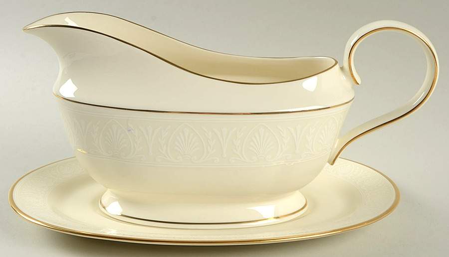 Courtyard Gold Gravy Boat & Underplate by Lenox-1