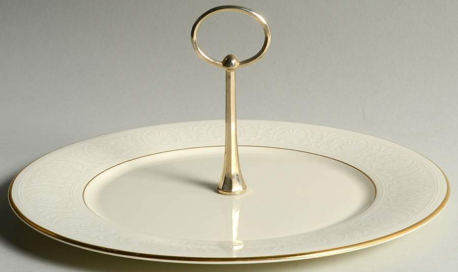 Courtyard Gold Round Serving Plate with Handle (DP) by Lenox-1