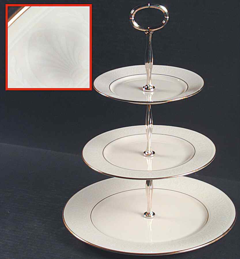 Courtyard Gold 13 7/8"-14 1/4" 3-Tiered Serving Tray(DP,SP,BB) HC by Lenox-1