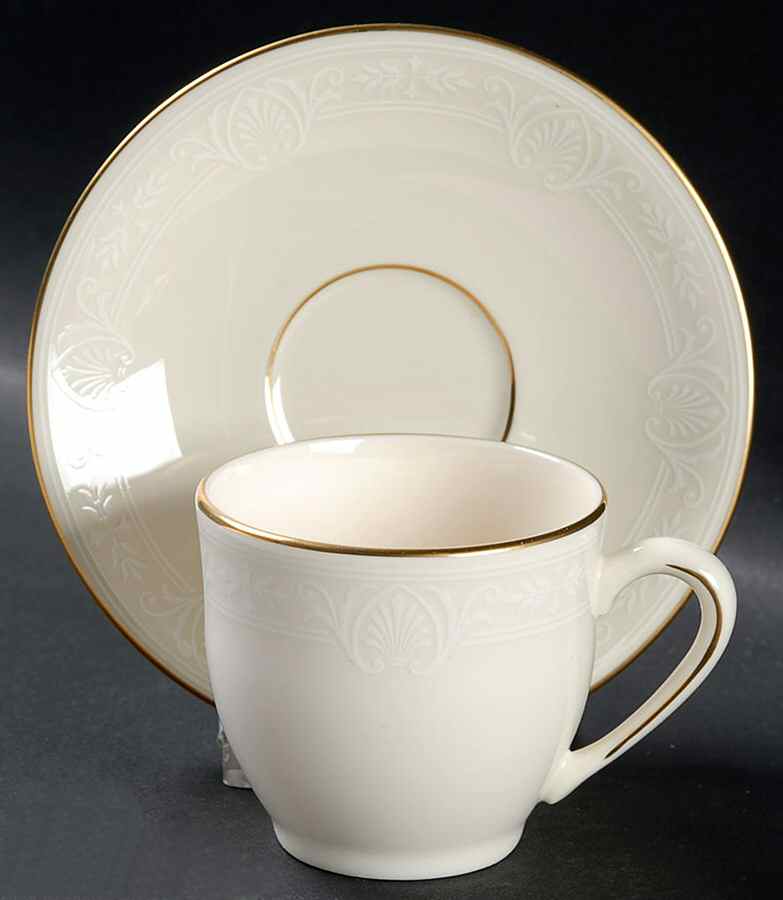 Courtyard Gold Flat Demitasse Cup & Saucer Set by Lenox-1