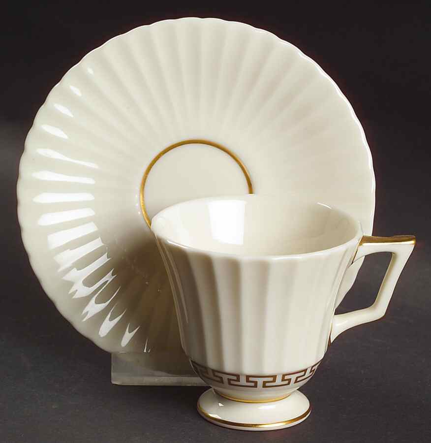 Cretan Footed Demitasse Cup & Saucer Set by Lenox-1