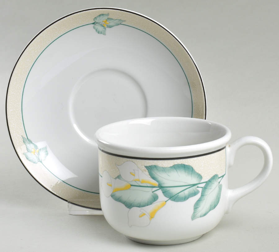Dancing Lilies Flat Cup & Saucer Set by Lenox-1