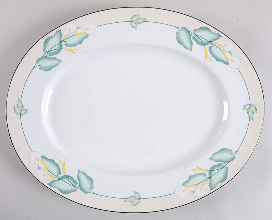 Dancing Lilies 14" Oval Serving Platter by Lenox-1