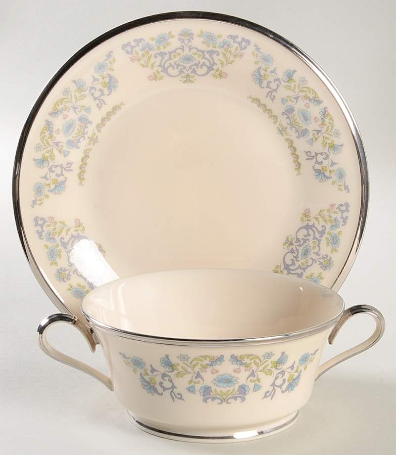 Desire Footed Cream Soup & Dessert Plate/Saucer Set by Lenox-1