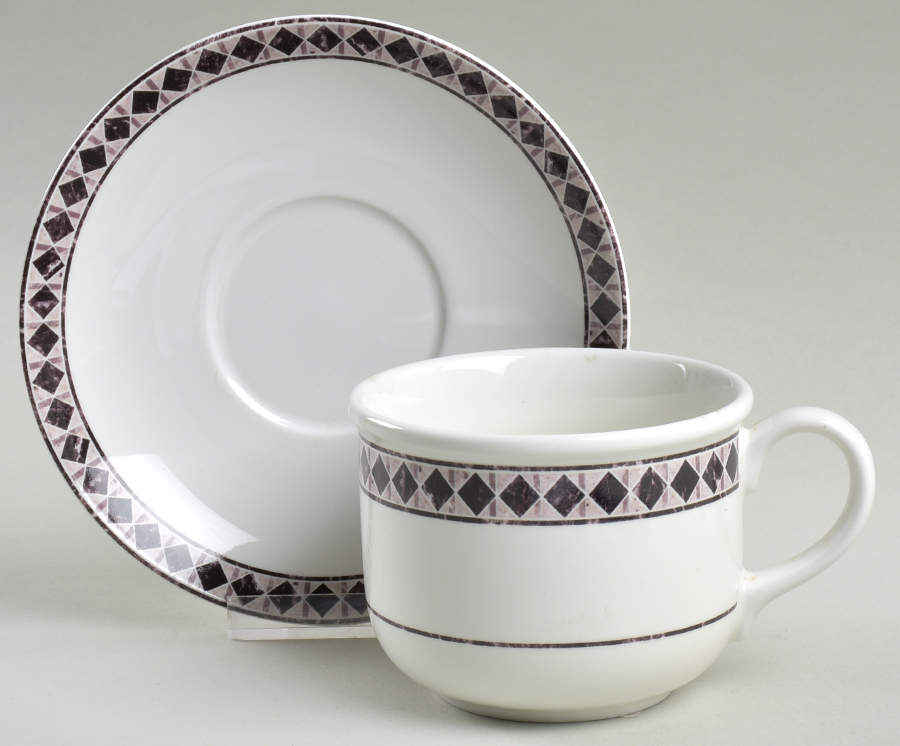 Diamond Ring Flat Cup & Saucer Set by Lenox-1