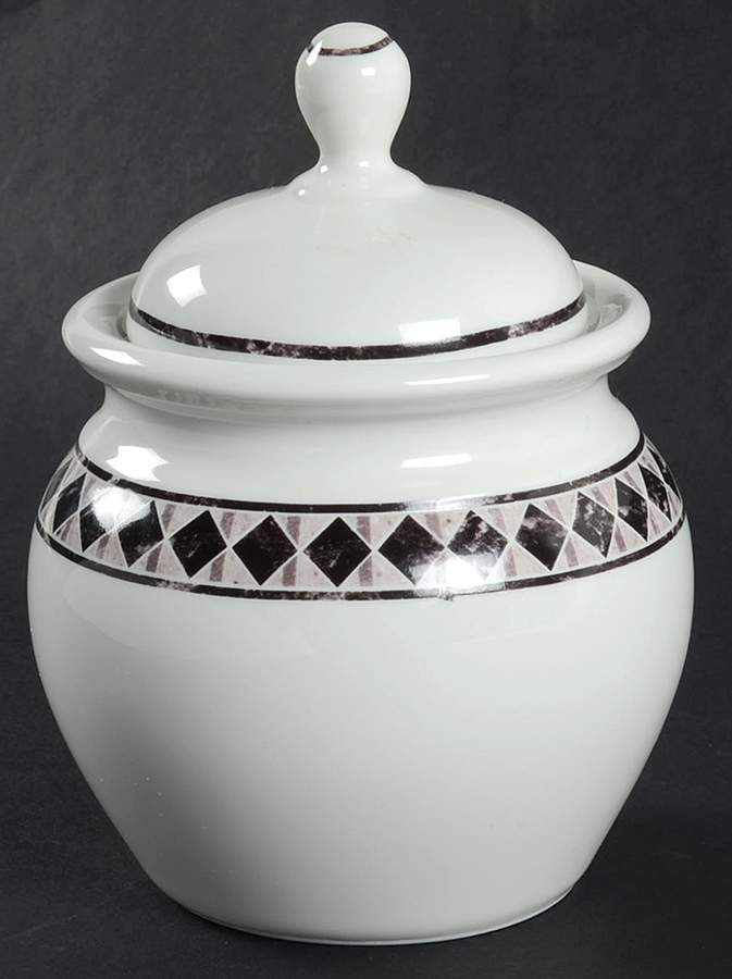 Diamond Ring Sugar Bowl & Lid by Lenox-1