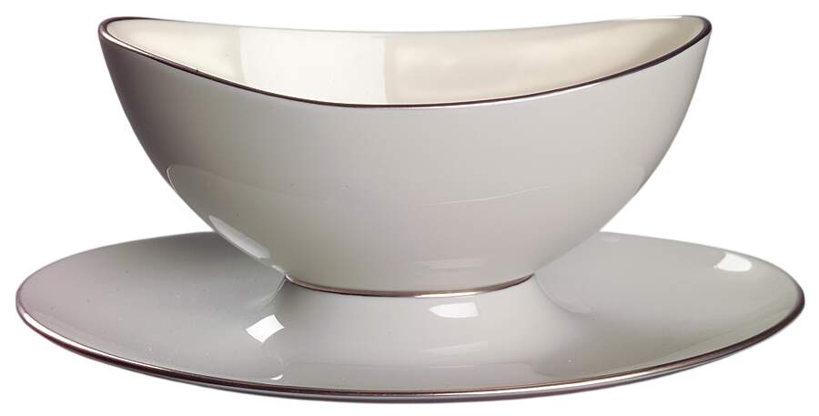 Dubarry Gray Gravy Boat with Attached Underplate by Lenox-1