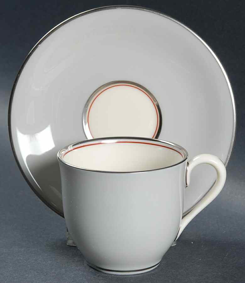 Dubarry Gray Flat Demitasse Cup & Saucer Set by Lenox-1