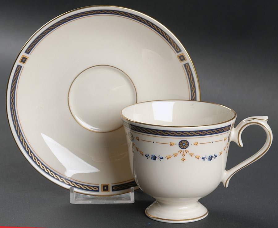 Eaton Knoll Footed Cup & Saucer Set by Lenox-1