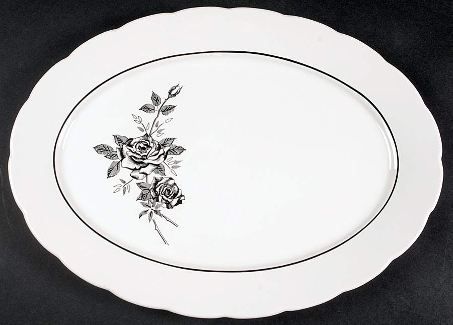Ebony Rose 16" Oval Serving Platter by Lenox-1