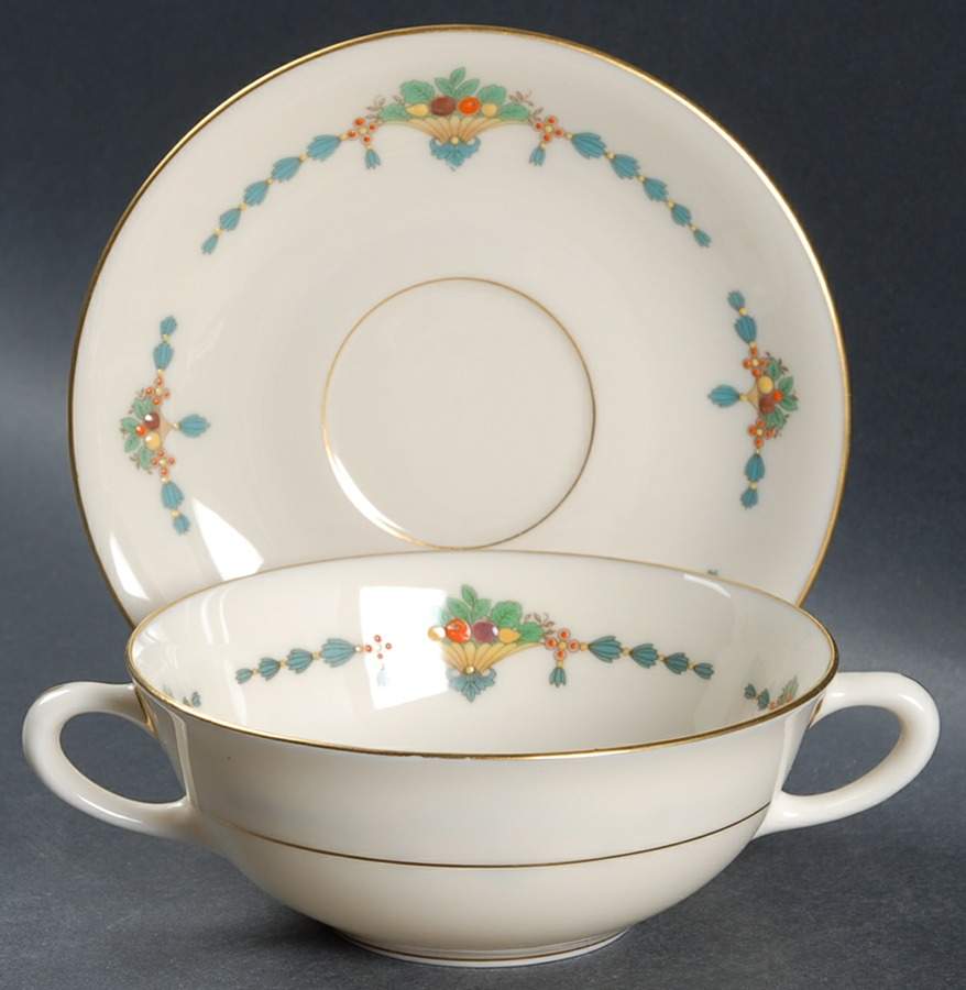 Empress Flat Cream Soup Bowl & Saucer Set by Lenox-1