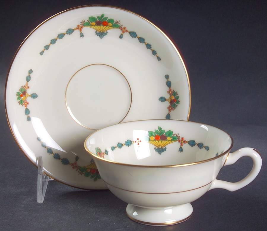 Empress Footed Cup & Saucer Set by Lenox-1