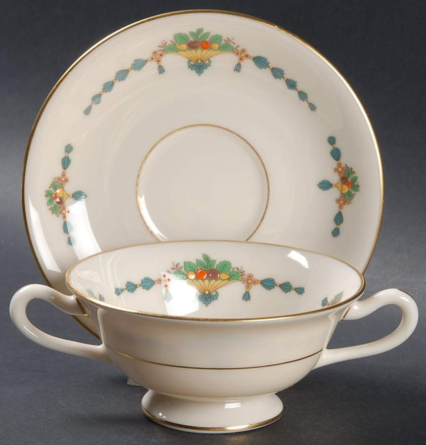 Empress Footed Bouillon Cup & Saucer by Lenox-1