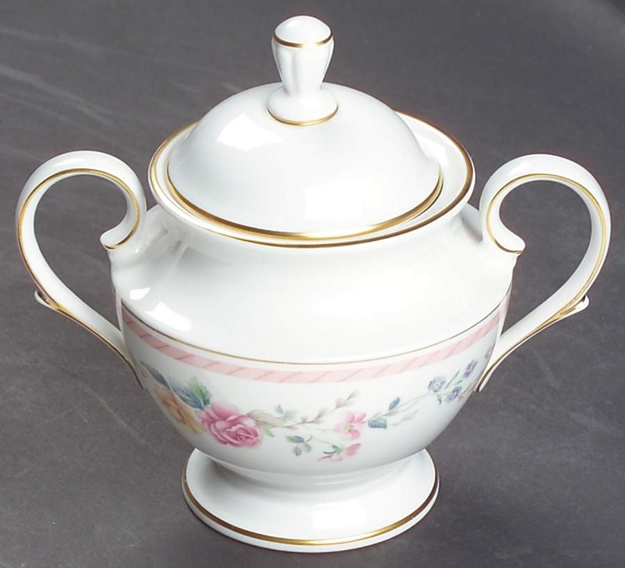English Rose Sugar Bowl & Lid by Lenox-1