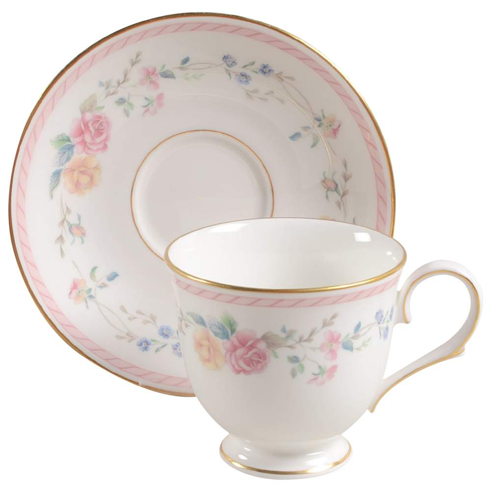 English Rose Footed Cup & Saucer Set by Lenox-1