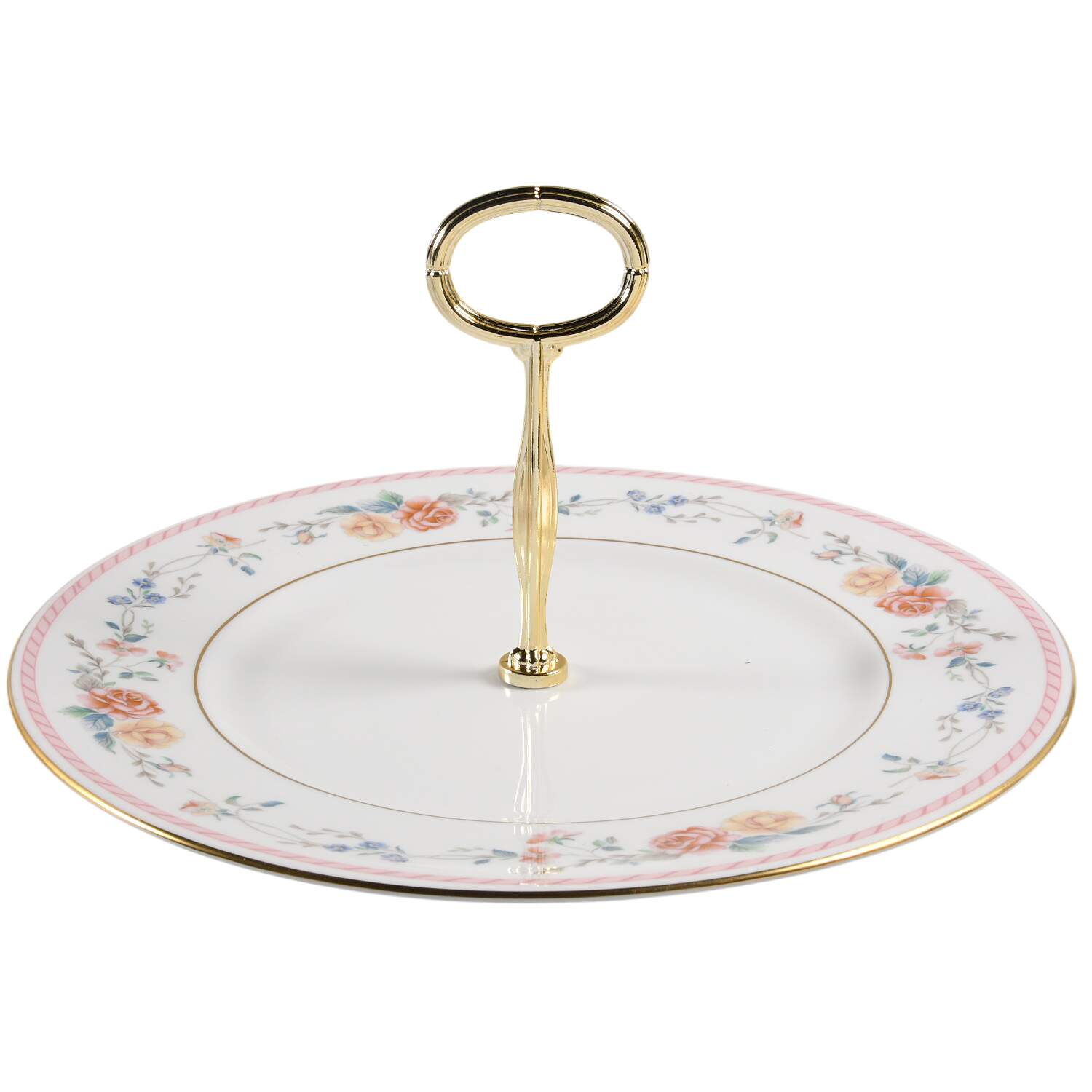 English Rose Round Serving Plate with Center Handle (Dp) Hc by Lenox-1