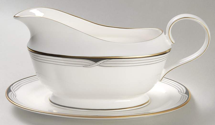 Erica (USA Backstamp) Gravy Boat & Underplate by Lenox-1