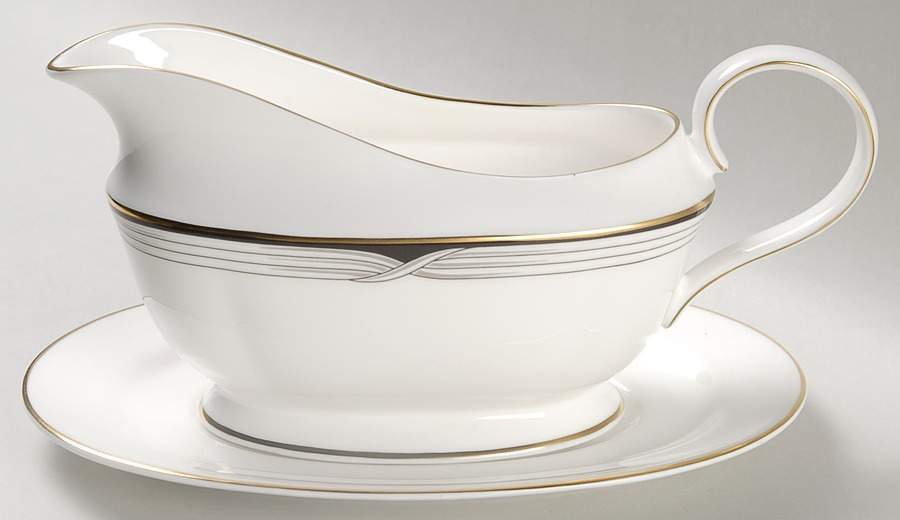 Erica (USA Backstamp) Gravy Boat & Underplate by Lenox-1
