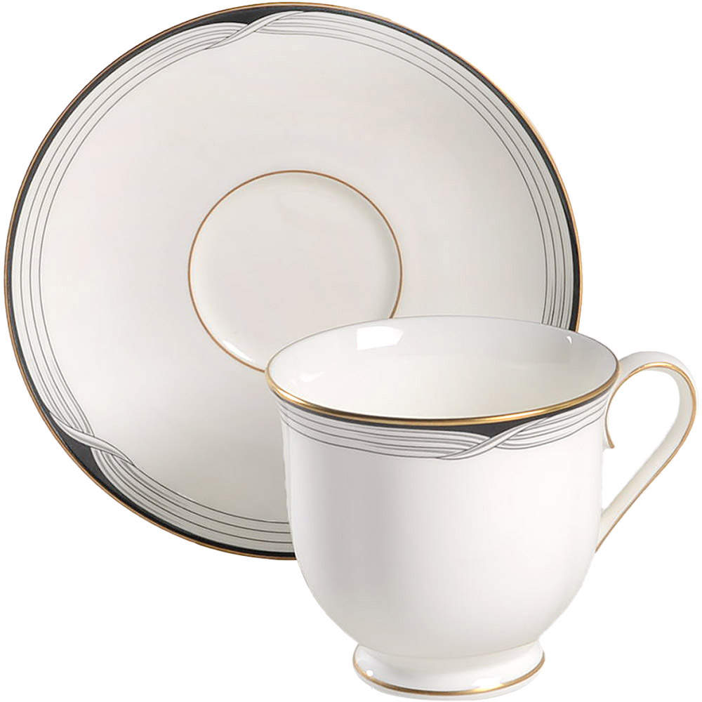 Erica (USA Backstamp) Footed Cup & Saucer Set by Lenox-1