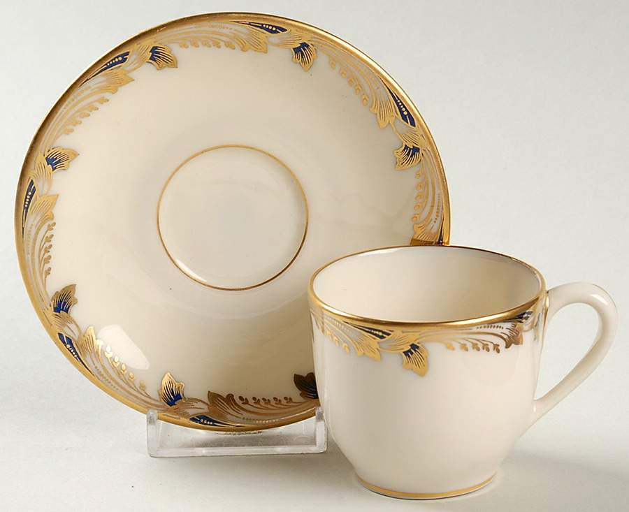 Essex Cobalt Blue (Smooth) Flat Demitasse Cup & Saucer Set by Lenox-1