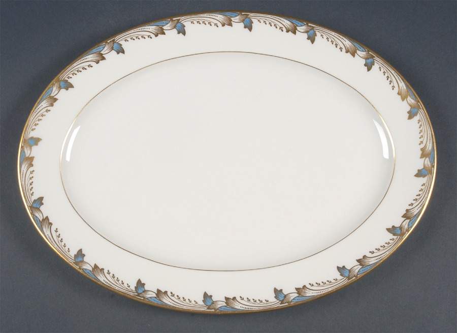 Essex Light Blue Smooth 13" Oval Serving Platter by Lenox-1