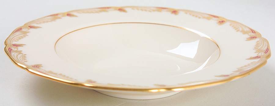 Essex Maroon (Scalloped) Rim Fruit/Dessert (Sauce) Bowl by Lenox-1