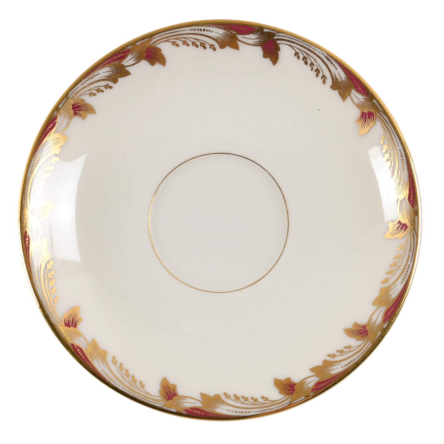 Essex Maroon (Scalloped) Saucer by Lenox-1