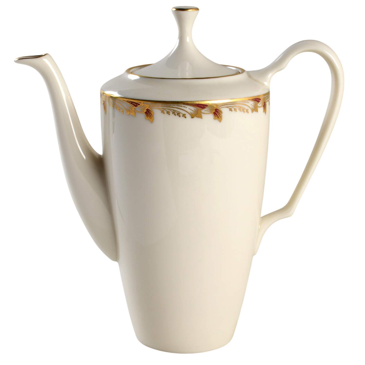 Essex Maroon (Smooth) Coffee Pot & Lid by Lenox-1