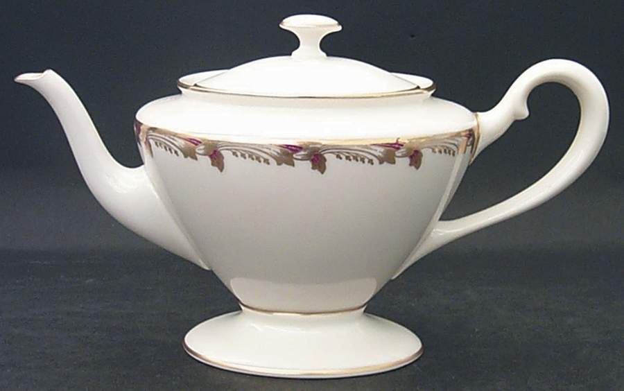 Essex Maroon (Smooth) Shape 742 Small Teapot & Lid by Lenox-1