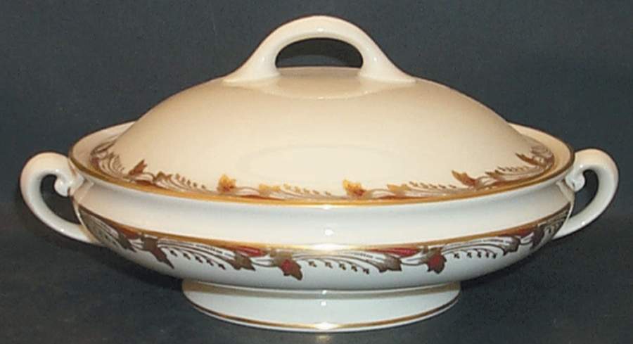 Essex Maroon (Smooth) Round Covered Vegetable by Lenox-1