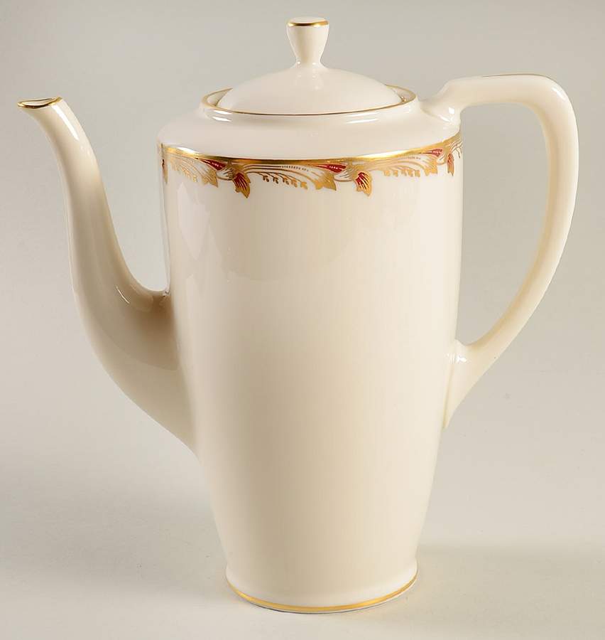 Essex Maroon (Smooth) Coffee Pot & Lid by Lenox-1
