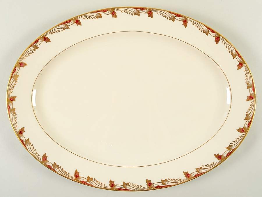 Essex Maroon (Smooth) 18" Oval Serving Platter by Lenox-1